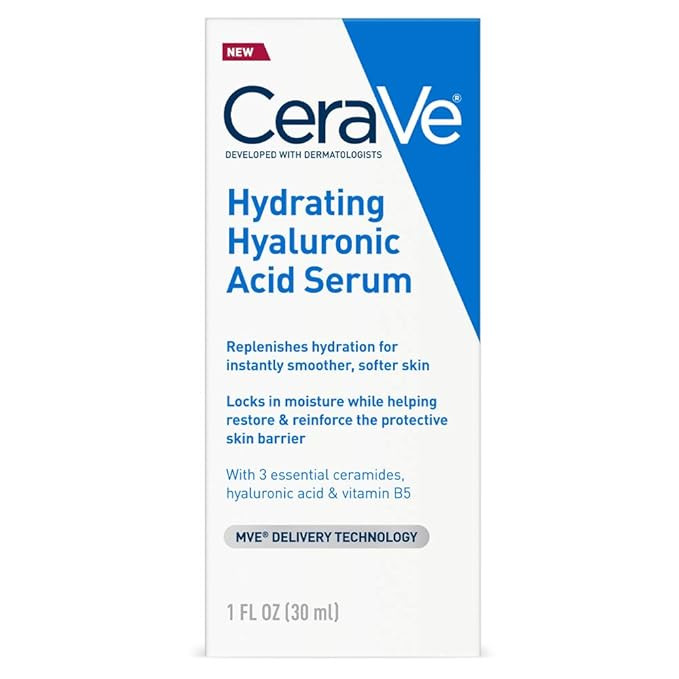 Cerave Hyaluronic Acid Serum for Face with Vitamin B5 and Ceramides | Hydrating Face Serum for Dr... | Amazon (US)