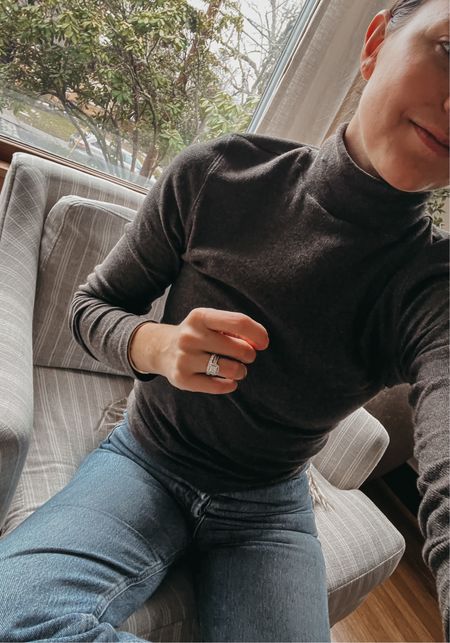 Favorite turtleneck. I own in black and brown and layer them all winter under sweaters. So affordable, too! 
//
Everlane
Mom outfit
Mom style 
Office style 

#LTKMostLoved #LTKSeasonal #LTKworkwear