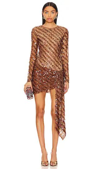 Cataleya Sequin Mini Dress in Caramel | Revolve Clothing (Global)