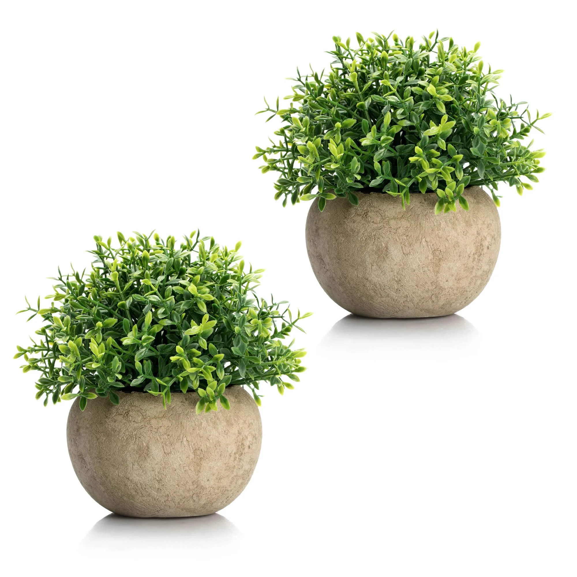 Velener 2Pcs Mini Artificial Boxwood Topiary Faux Plants Indoor- Small Fake Plants Decor Magnolia... | Walmart (US)