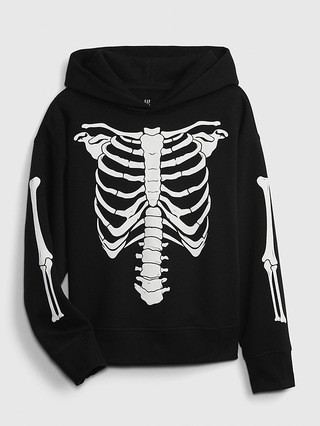 Kids Glow-In-The-Dark Skeleton Pull-On Hoodie | Gap (US)