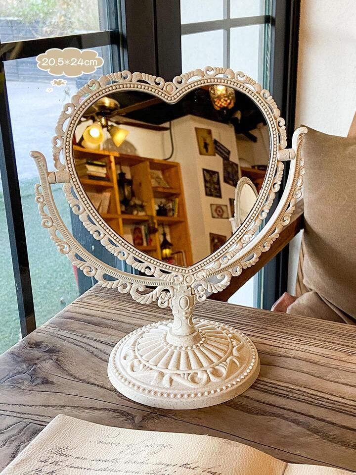 1pc Heart Shaped Mirror Design Decorative Object | SHEIN