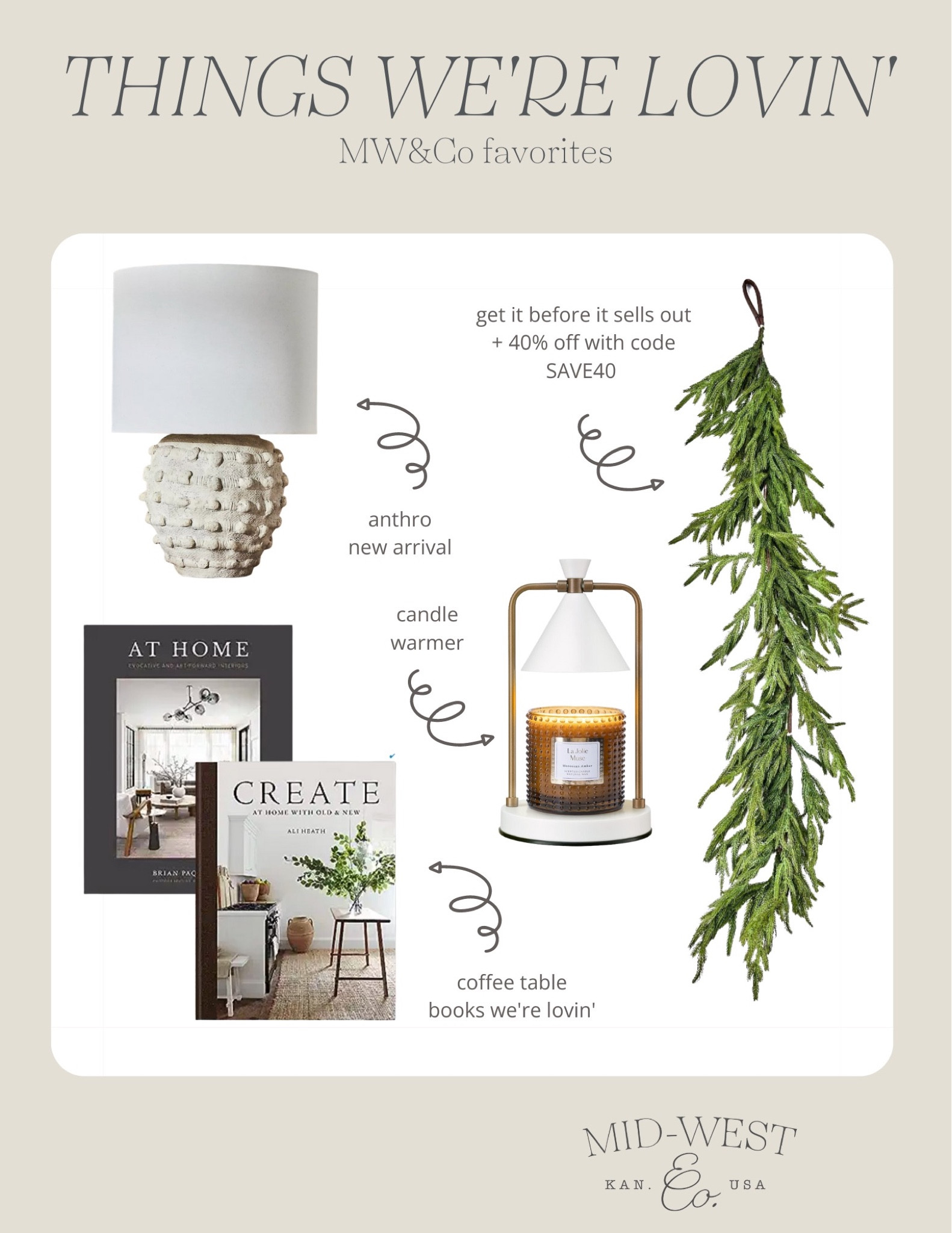 Things we’re lovin’- anthro home decor, table lamp, garland, home decor, coffee table books for styling, amazon home decor

#LTKhome #LTKsalealert #LTKunder50