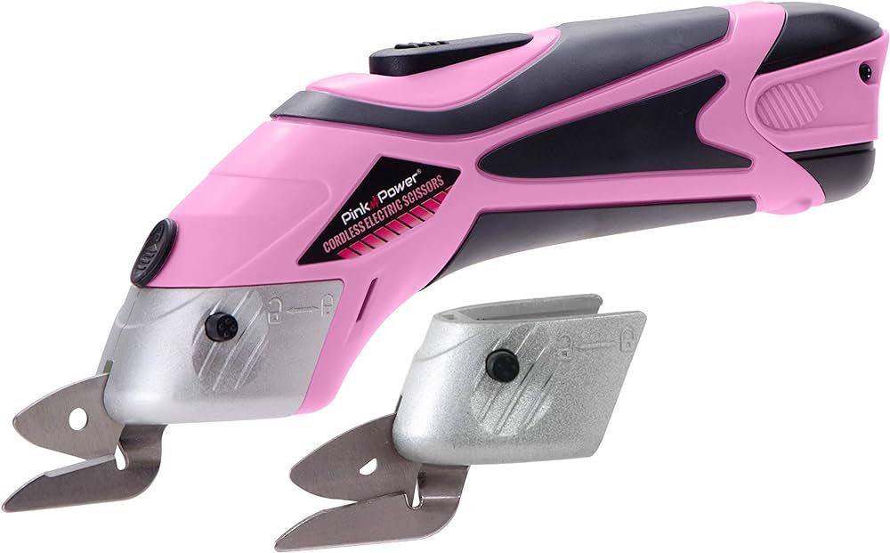 Pink Power Cordless Electric Scissors Fabric Cutter for Crafts, Box, Sewing, Carpet, & Scrapbooki... | Amazon (US)