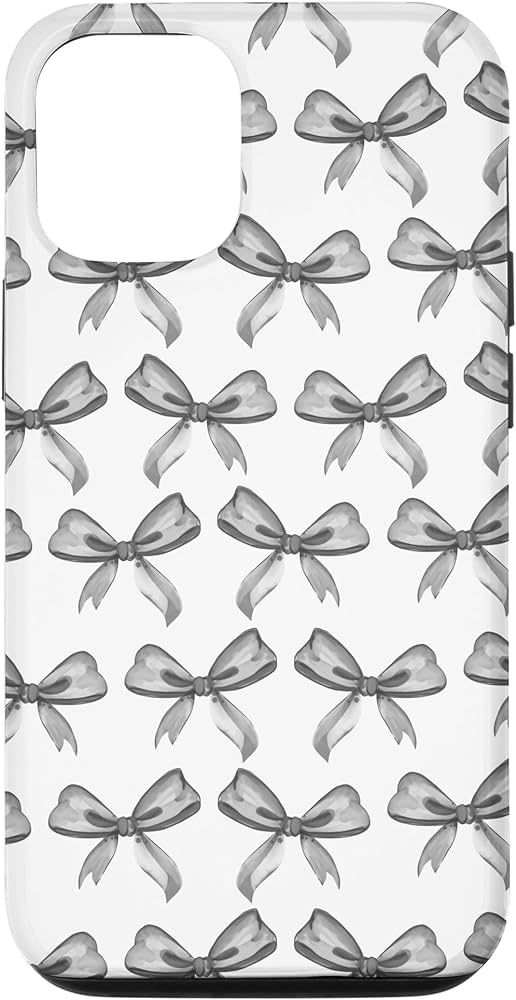 iPhone 15 Aesthetic Black and White Bows in Watercolor Case | Amazon (US)