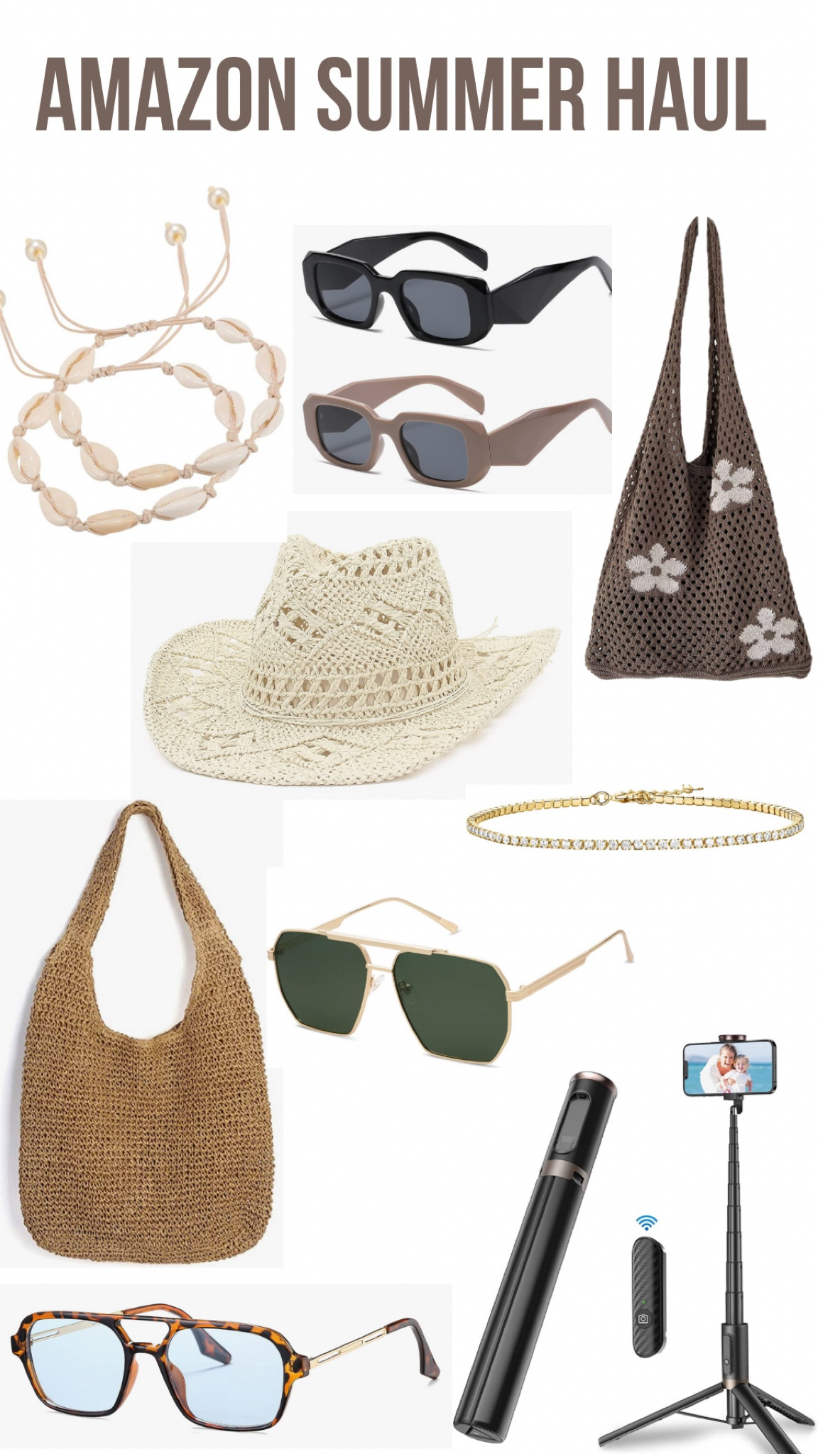 Amazon summer essentials, beach necessities, beach accessories, summer hat, sunglasses, anklet, beach bag, tripod, cowboy hat, Amazon finds, women summer accessories, travel essentials 

#LTKtravel #LTKunder50 #LTKfit