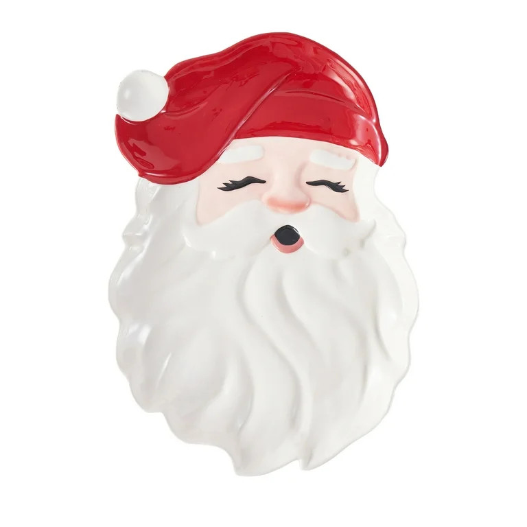 Red Santa Ceramic Serving Tray, by Holiday Time | Walmart (US)