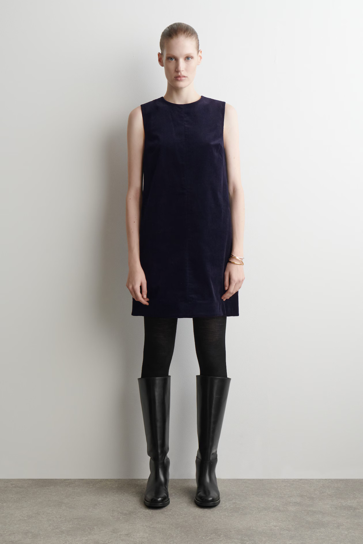 CORDUROY MINI SHIFT DRESS - NAVY | COS US | COS (US)