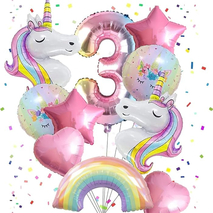 Unicorn Balloons Unicorn Birthday Party Decorations for Girls Foil Balloons Set Macaron and Rainb... | Amazon (US)