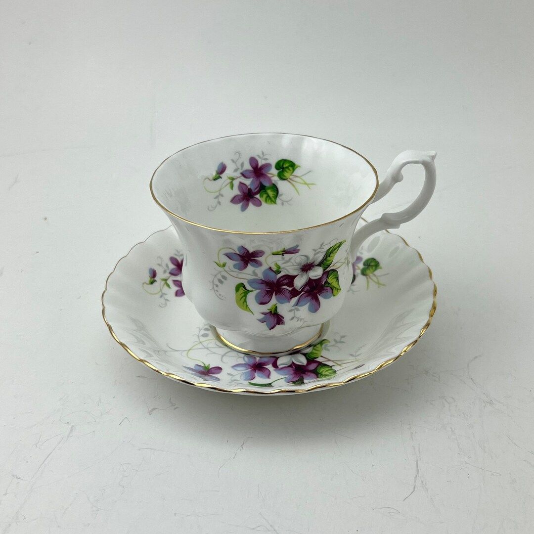 Royal Albert Teacup & Saucer. Purple Violet Teacup. Purple - Etsy | Etsy (US)