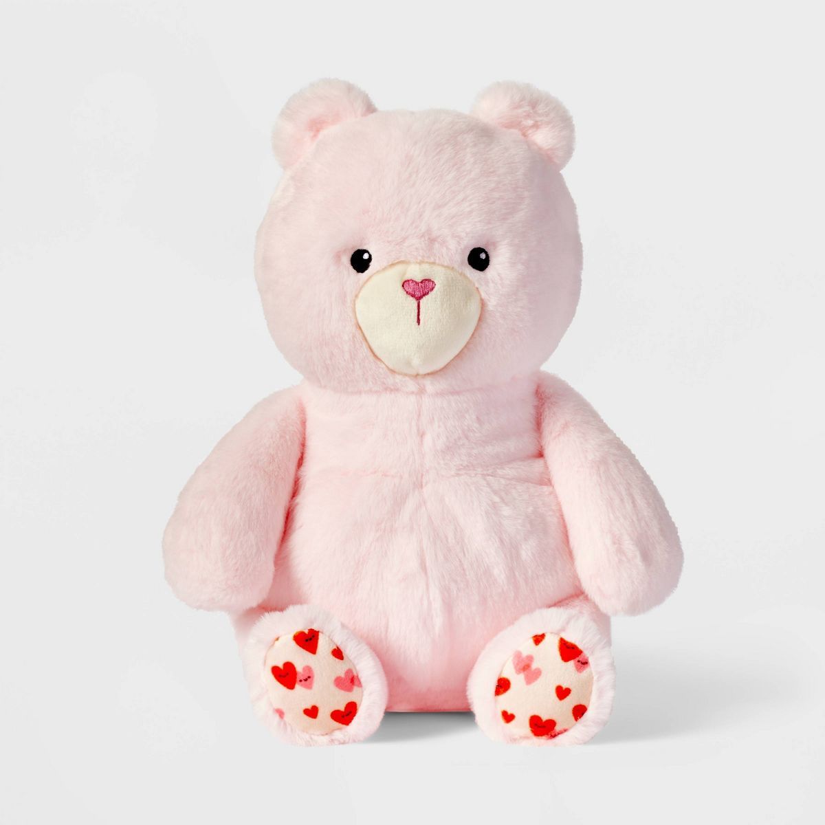 12'' Pink Bear Stuffed Animal with Heart Shaped Nose - Gigglescape™ | Target
