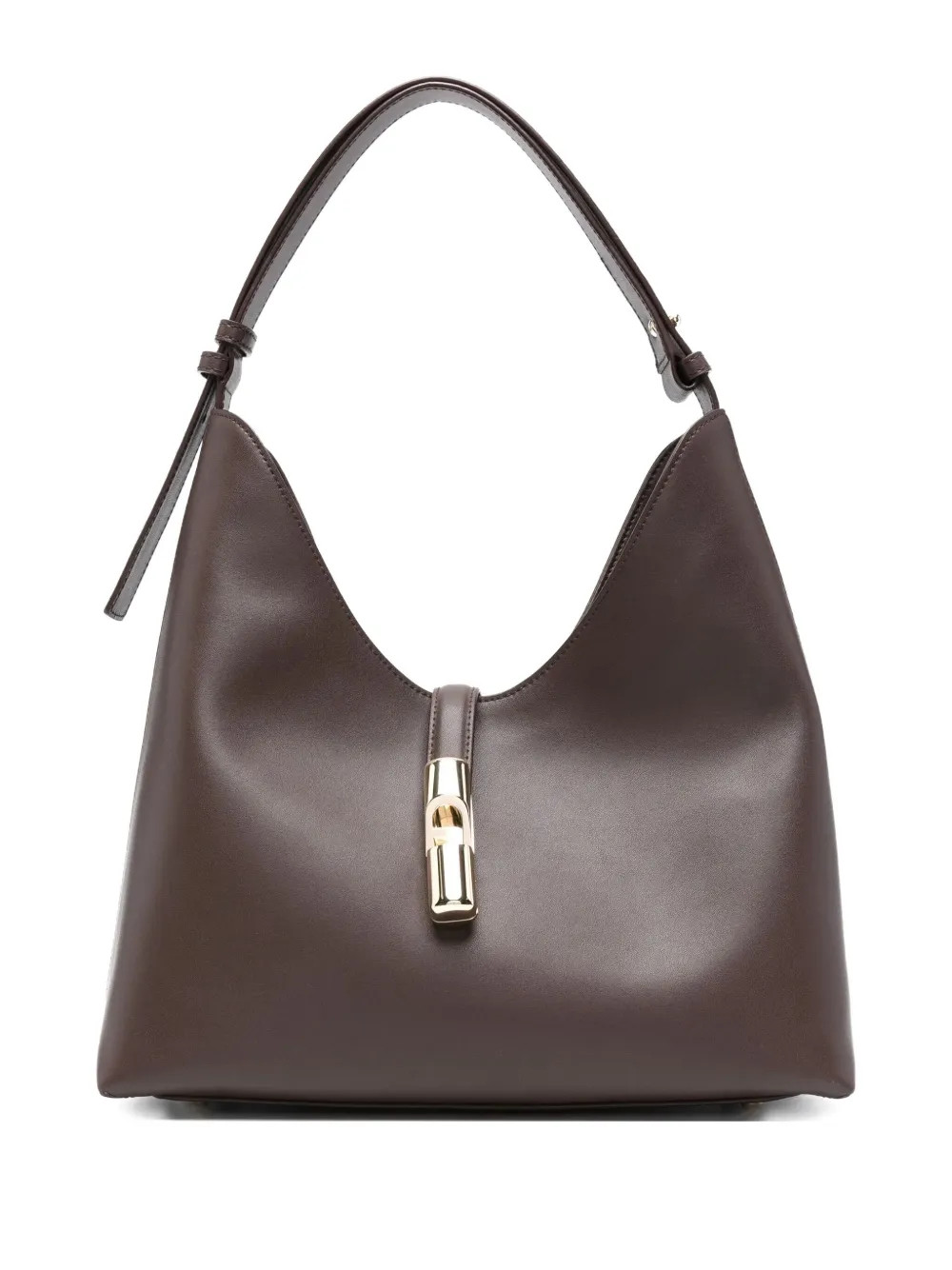 Furla Medium logo-detail Leather Shoulder Bag | Brown | FARFETCH | Farfetch Global