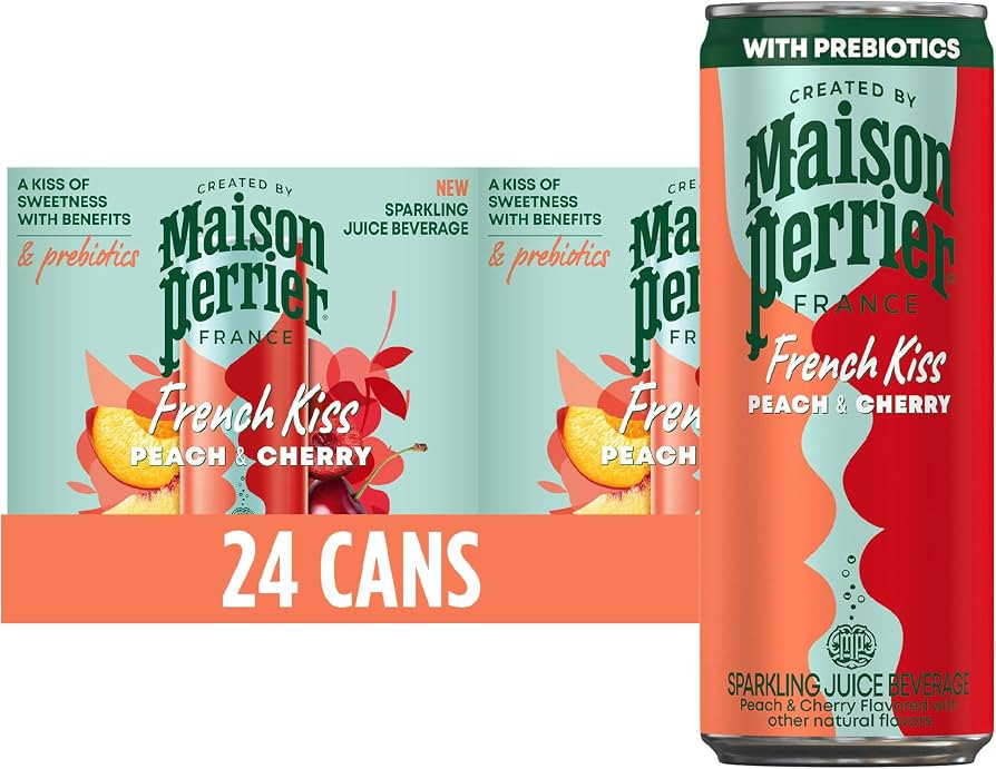 Maison Perrier French Kiss Sweetened Sparkling Water, Peach & Cherry | Amazon (US)