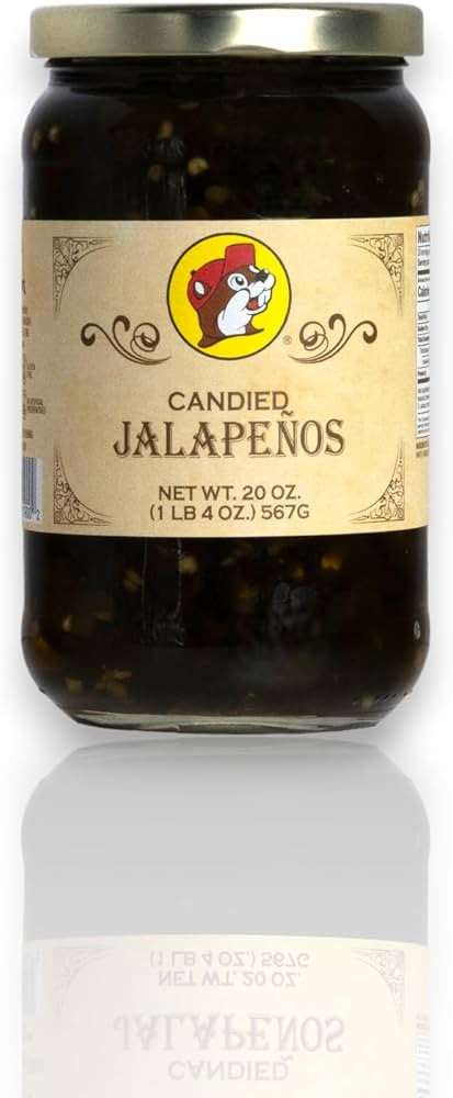 Buc-ees Candied Jalapenos in a Resealable Jar, Gluten Free, 20 Ounces | Amazon (US)