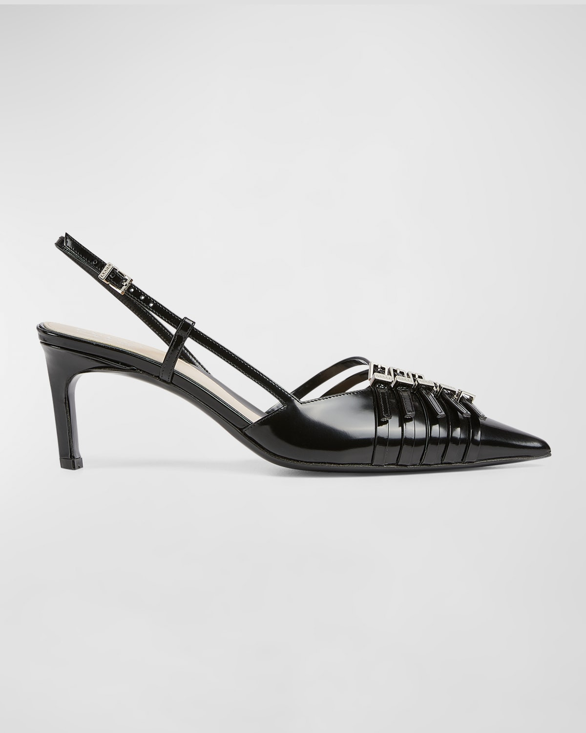 Regent Leather Buckles Slingback Pumps | Neiman Marcus