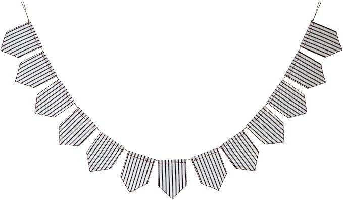 Creative Co-Op 96" Cotton Striped Flag Garland, Black | Amazon (US)