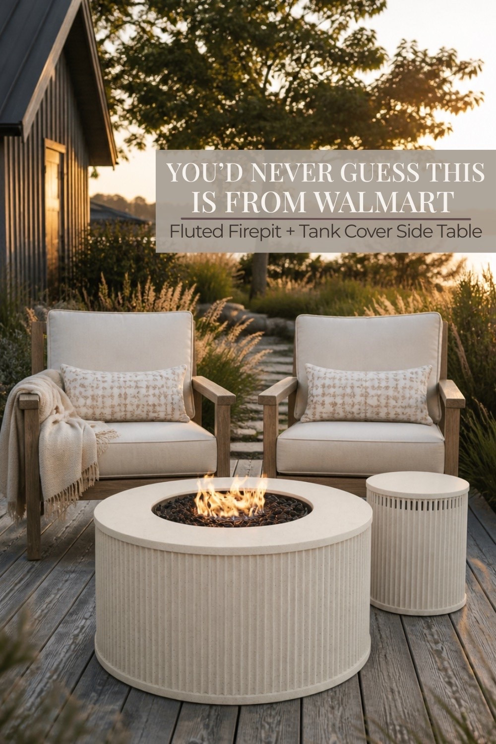 You would never guess this is from Walmart 🤍
This fluted fire pit + matching tank cover side table looks like something straight out of a high-end outdoor collection—but it’s such a good affordable find.

The soft cream finish + fluted detail gives it that designer, McGee & Co–inspired look, and I love that the tank cover doubles as a side table (so functional + clean).

Perfect for creating a cozy, elevated outdoor space without the high price tag ✨

Linking this set + everything styled here!

#ltkhome #outdoorliving #walmartfinds #lookforless #patioinspo #cozyoutdoor #neutralhome #affordabledecor

#LTKSeasonal #LTKHome #LTKMothersDay