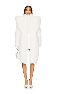 Adrienne Landau The Renaissance Faux Fur Coat in Whisper White from Revolve.com | Revolve Clothing (Global)