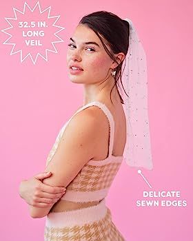 xo, Fetti Bachelorette Party Pearl Bridal Veil | Headband Decorations, Bride To Be Gift, Wedding | Amazon (US)