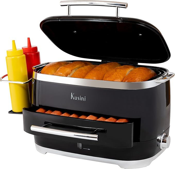 Kusini Hot Dog Steamer Machine With Bun Warmer, 24 Hot Dog & 12 Buns - Electric Food Steamer for ... | Amazon (US)