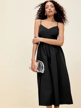 The Occasion by Old Navy Fit & Flare Sleeveless Taffeta Midi Dress | Old Navy (US)