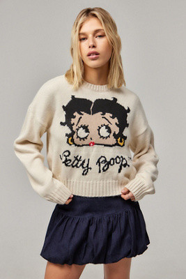 Betty Boop Jumper - Cream S at Urban Outfitters | Urban Outfitters UK