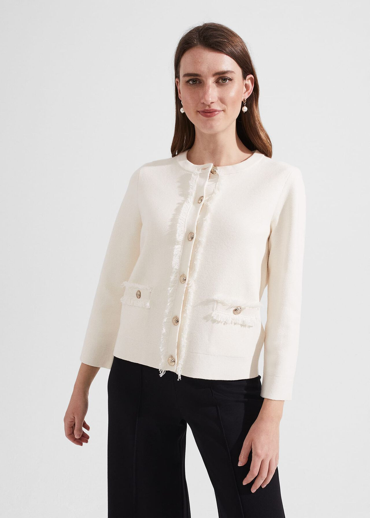 Sairey Cotton Wool Jacket | | Hobbs