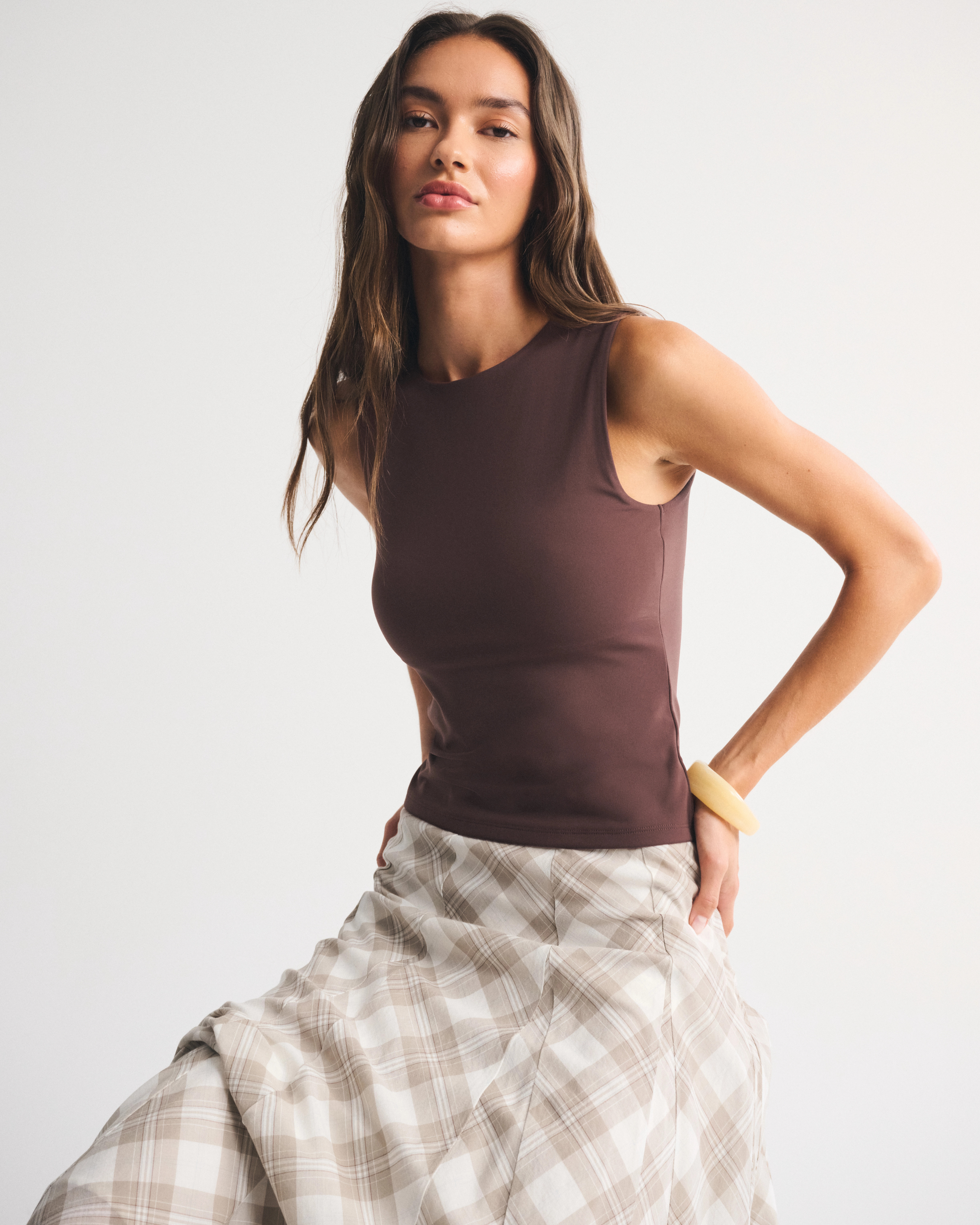 Bra-Free Snatched Seamless High-Neck Tank | Abercrombie & Fitch (US)