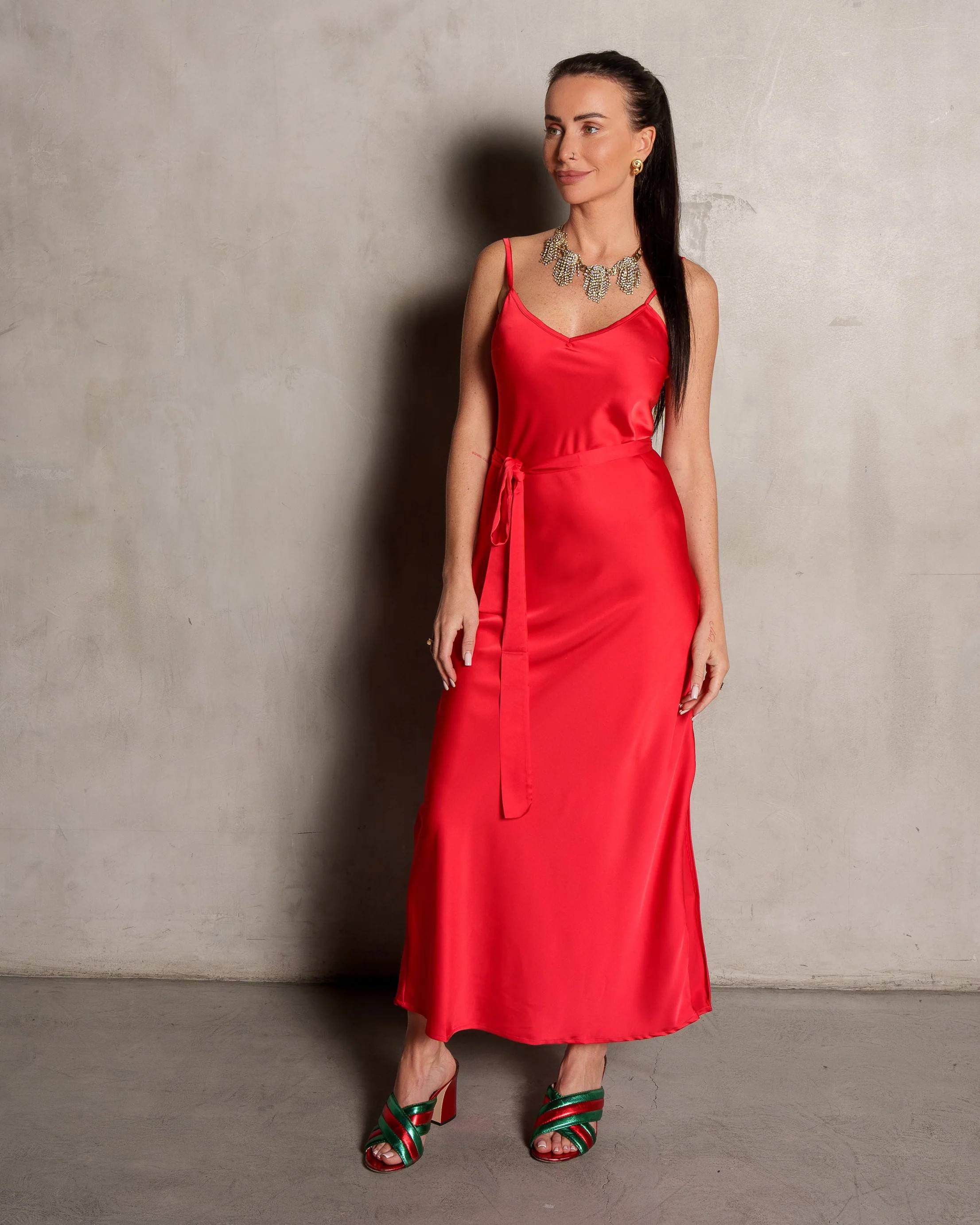 Basic Lennon Zipslip™️ Dress Candy Apple | Care Tucker