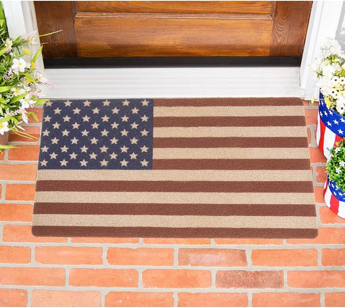 4th-of-July Welcome-Doormat Independence-Day Outdoor-Entrance Mats Red-White-Blue American Flag D... | Amazon (US)