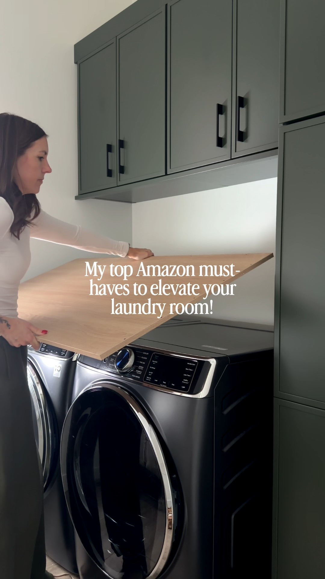 ✨ This wood countertop is $30 off right now! I’ve had my eye on a laundry room countertop for months and finally bought this one! I love the wood tone, also available in a marble black finish. 

I have a few more accessories being delivered to finish off this space, so stay tuned (including swapping out that stock image)! 

#laundryroom #laundryroomdesign #boujeeonabudget 

#LTKHome #LTKCyberWeek #LTKSaleAlert