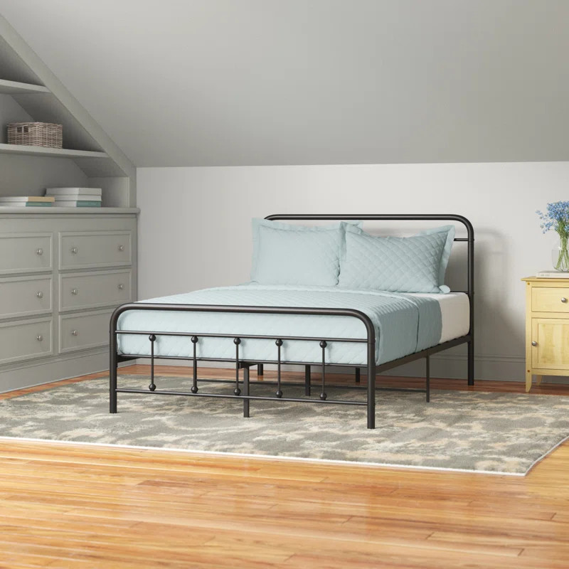 Ashburton Metal Bed Frame with Design Headboard, Multiple Size and Color | Wayfair North America