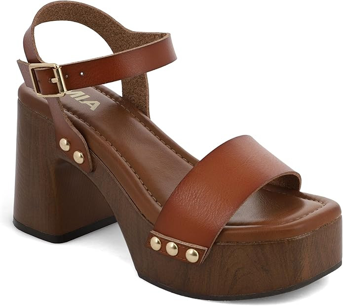MIA Women's Electrah Block Heel Platform Sandals | Amazon (US)