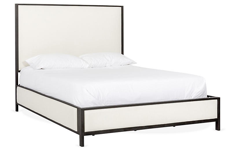 Beverly Bed - Ivory - King - Antiqued Iron/Ivory | One Kings Lane