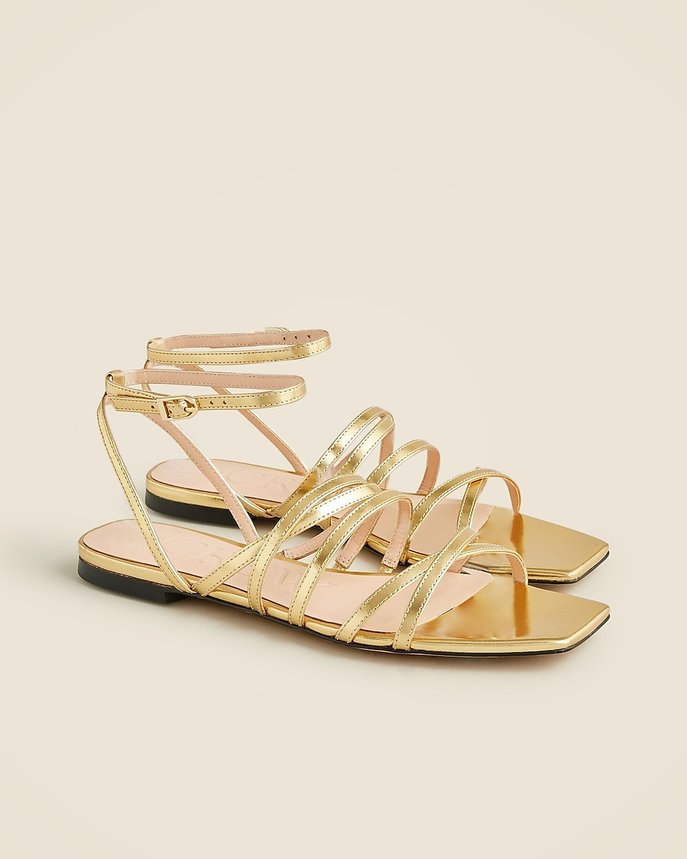 New Capri strappy sandals in metallic leather | J. Crew US
