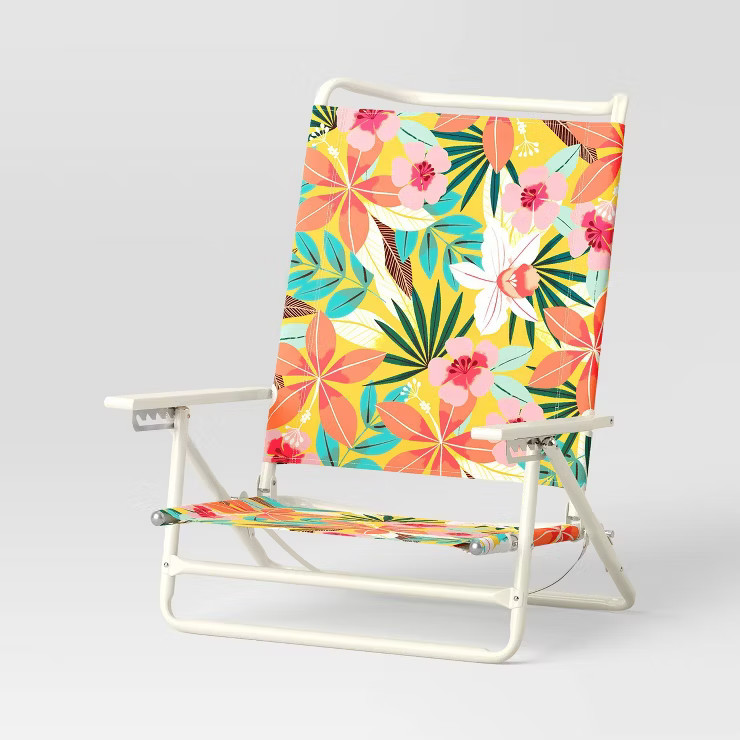 5 Position Beach Chair Tropical Floral Print - Sun Squad™ | Target