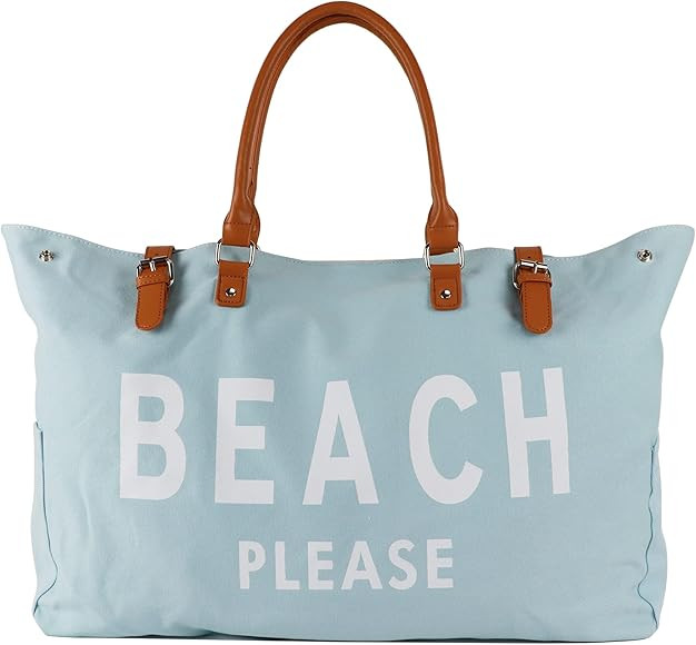 Lamyba Beach Tote Bag for Women Waterproof Sandproof | Amazon (US)
