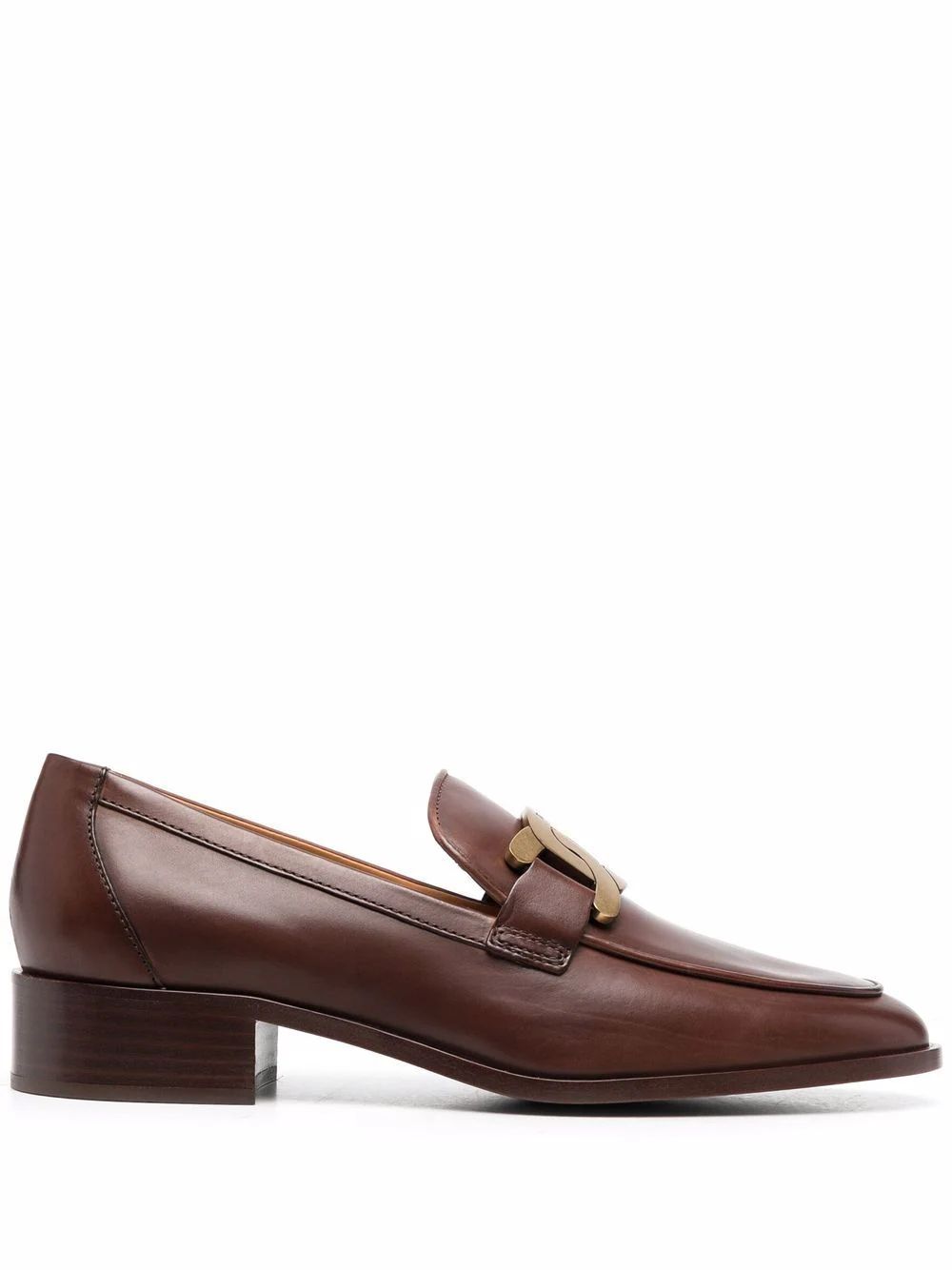 Tod's chain-detail Leather Loafers - Farfetch | Farfetch Global