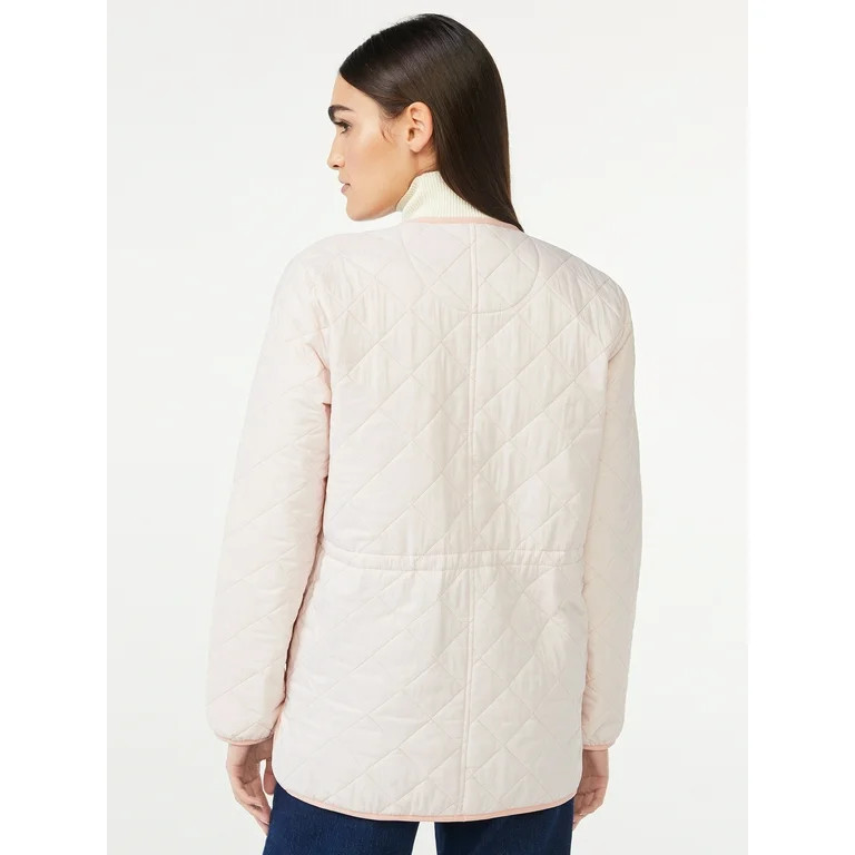 Free Assembly Women's Quilted Cinched Waist Liner Jacket - Walmart.com | Walmart (US)