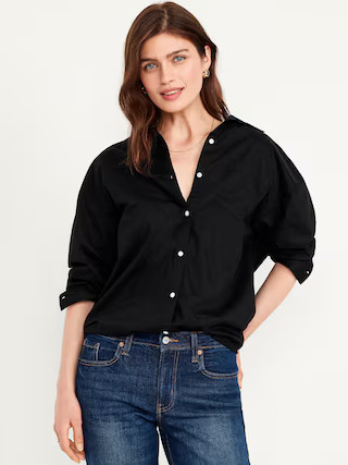 Oversized Button-Down Boyfriend Shirt | Old Navy (US)