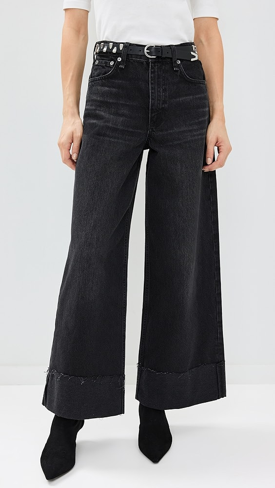 rag & bone Sofie High-Rise Ankle Wide Leg Jeans With Cuff | Shopbop | Shopbop