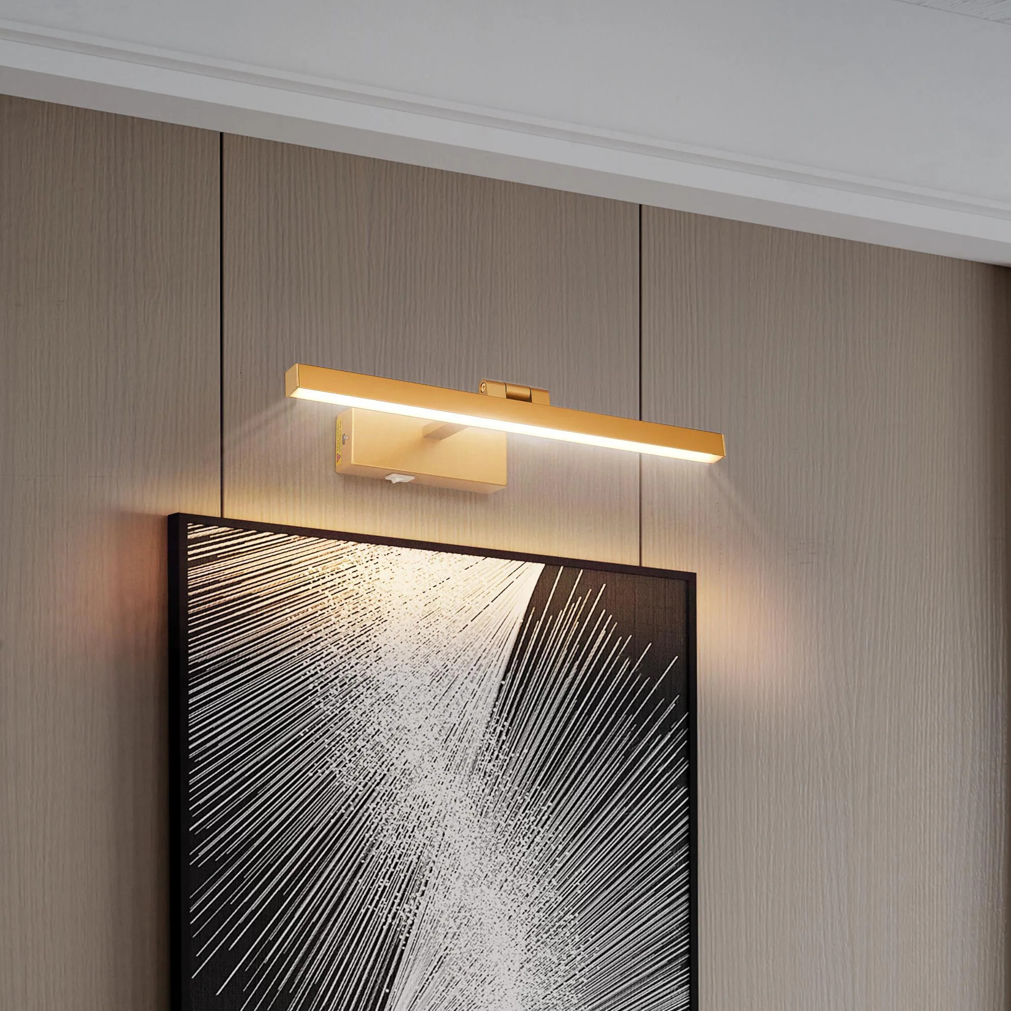 Bayfeve 16-in Gold Dimmable LED Battery Picture Light with Remote one_size | BF-328828-MP | Lowe's
