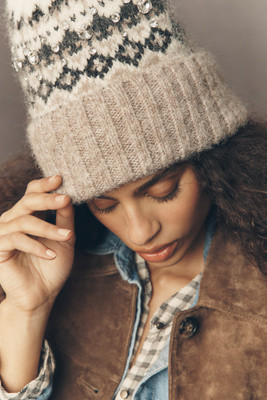 By Anthropologie Embellished Fairisle Beanie | Anthropologie (US)