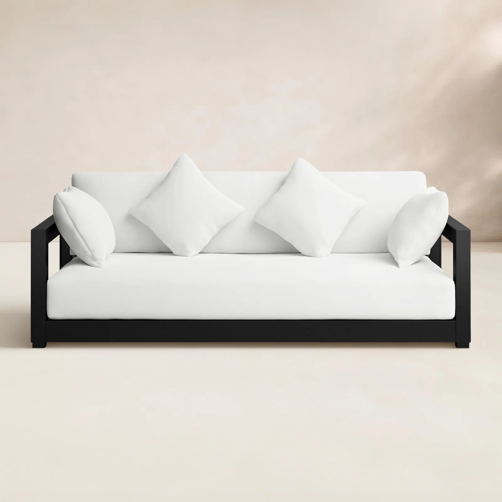 Melrose 76.55" Wide Outdoor Patio Sofa with Cushions | Birch Lane