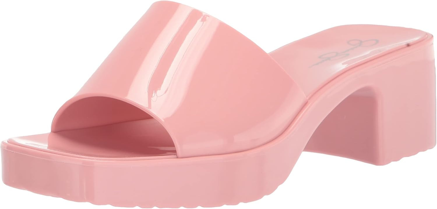 Jessica Simpson Gavena Women's Patent Square Toe Slide Sandals | Amazon (US)