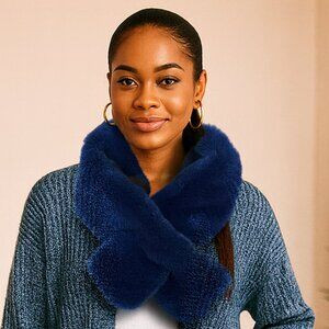 Plush Navy Faux Fur Scarf – Soft, Chic & Cozy | Poshmark