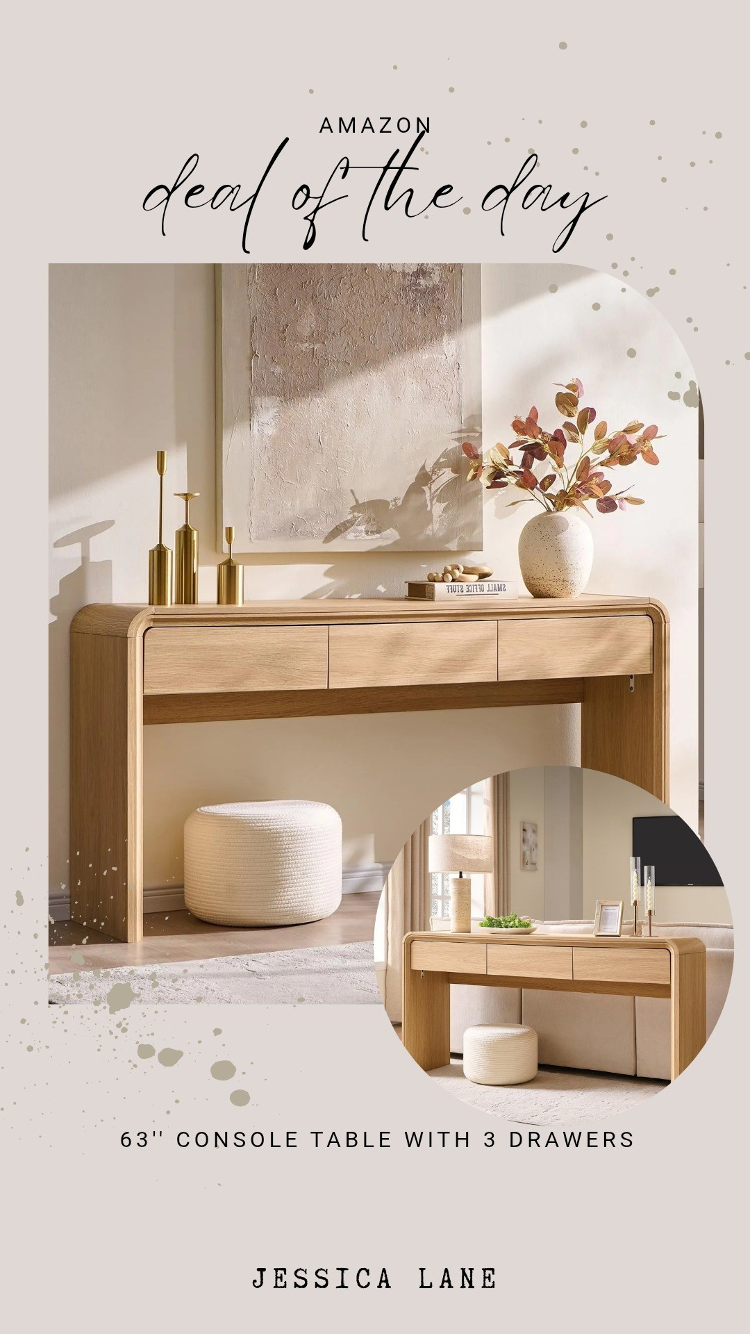 This 63'' Console Table With 3 Drawers from 33904.png cleared up all my entryway clutter beautifully. The sleek, minimalist design fits the space perfectly.#ConsoleTable #EntrywayDecor #HomeFurnishings #MinimalistHome

#LTKSaleAlert #LTKHome