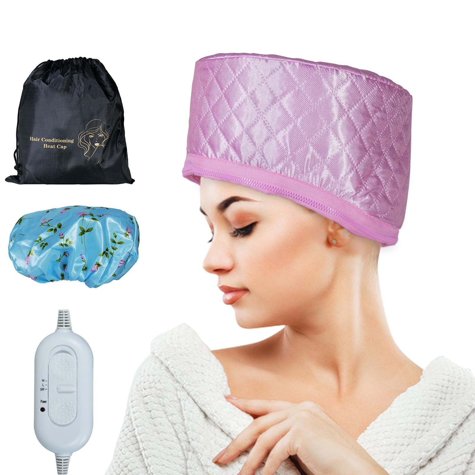 Hair Thermal Steamer Treatment SPA Cap Nourishing Care Hat with Adjustable Temperature Control, M... | Amazon (US)
