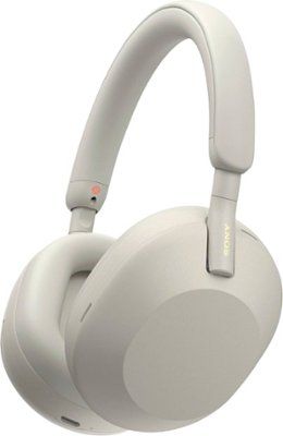 Sony - WH-1000XM5 Wireless Noise-Canceling Over-the-Ear Headphones - Silver | Best Buy U.S.