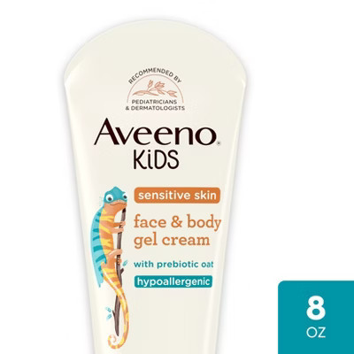 Aveeno Kids Sensitive Skin Face & Body Gel Cream, Clinically Proven 24 Hour Hydration, Lightweight - 8oz | Target